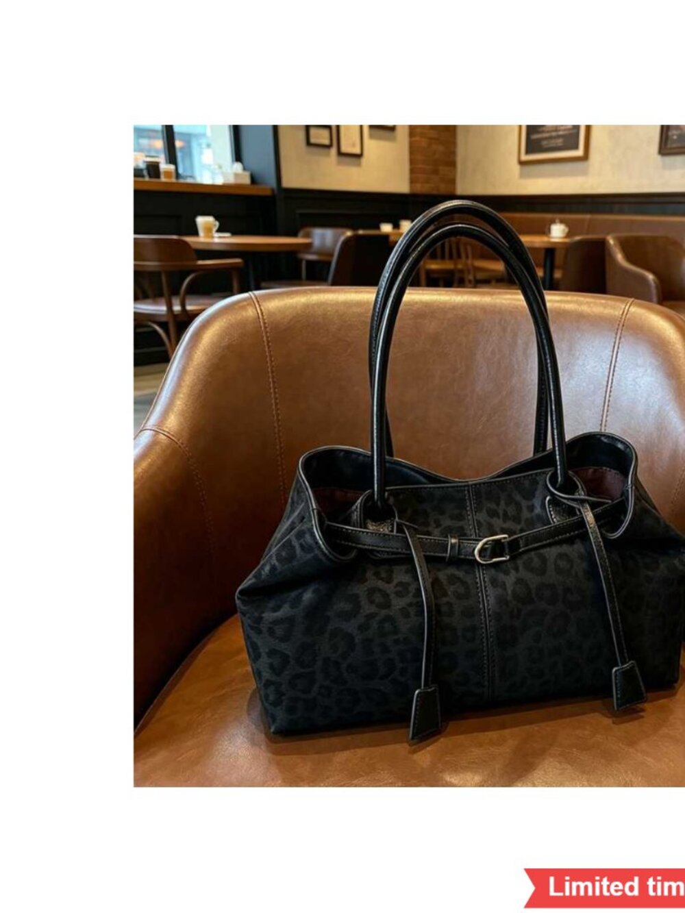 Leopard Shoulder Bag High Capacity Soft Handbag Daily Commuting Travel